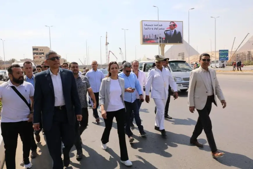 محافظ الجيزة يتفقد أعمال التطوير بمحيط المتحف المصري الكبير قبل الافتتاح الرسمي